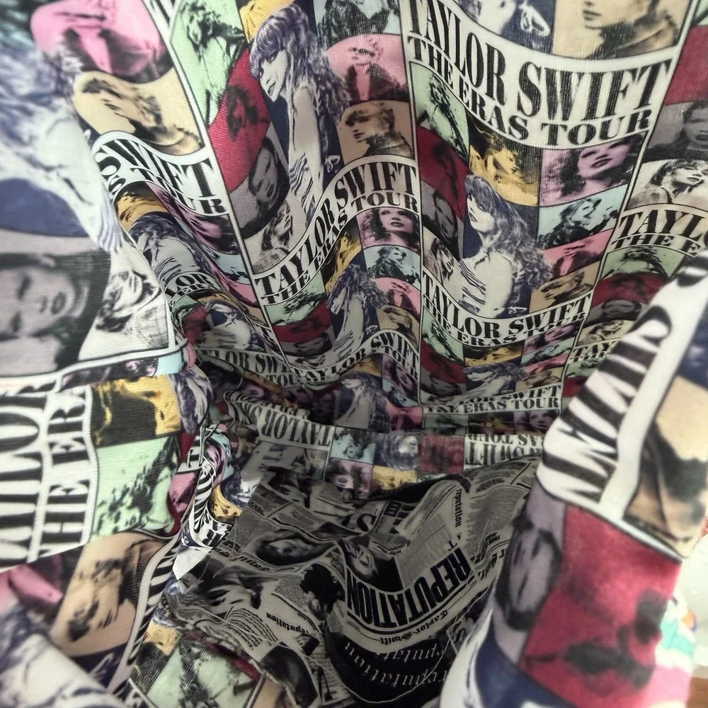 Taylor Swift Eras Tour Themed Tote Bag‎ Fabric Multi Color